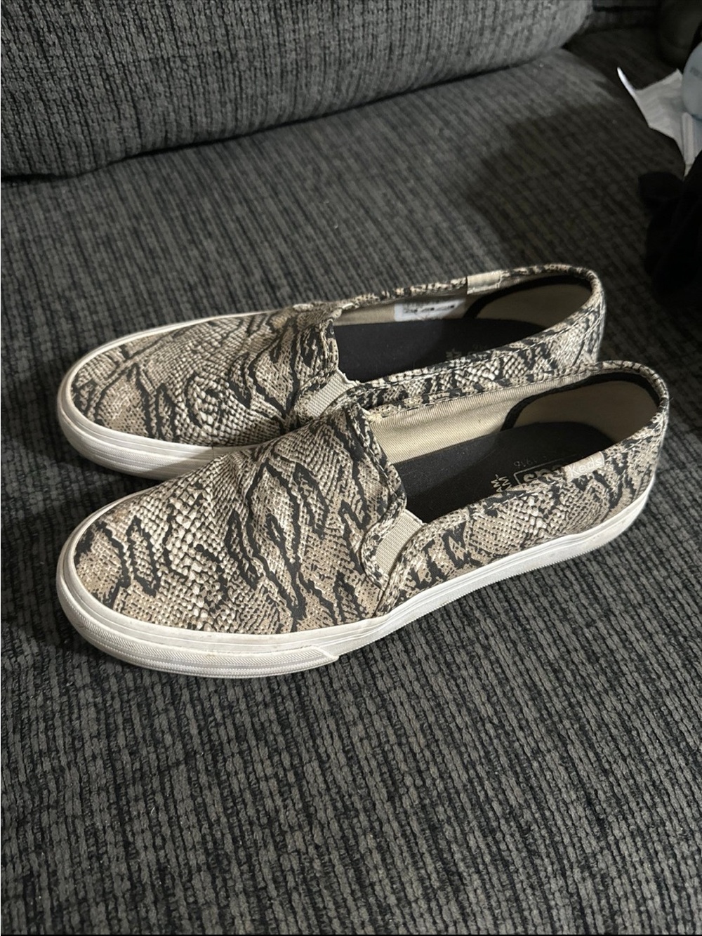 Keds Snake Print Slip-On Sneakers-size 8